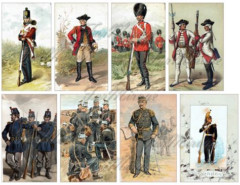 EUROPEAN ARMIES UNIFORMS digital collage sheet 42 cards | Etsy