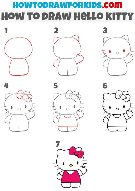 How to Draw Hello Kitty - Easy Drawing Tutorial For kids