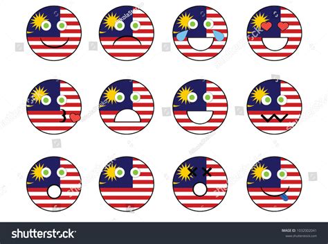 Set Malaysia Emoji Stock Illustration 1032002041 | Shutterstock