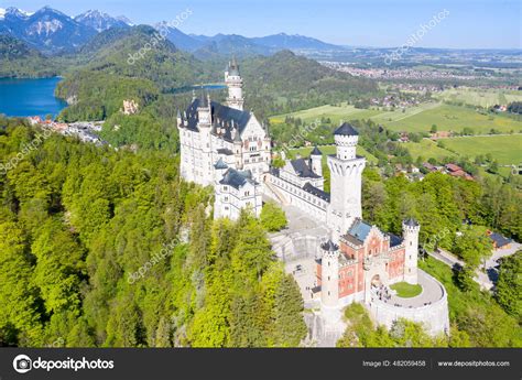 Schloss Neuschwanstein Castle Aerial View Architecture Alps Landscape ...