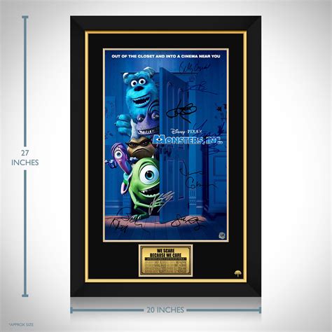 Monsters Inc. Mini Poster Limited Signature Edition Custom Frame | RARE-T