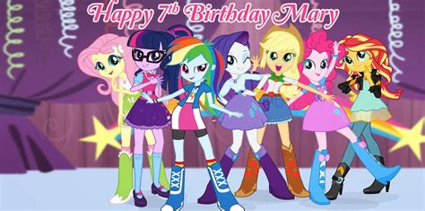 My Little Pony Equestria Girls With the Mane 7 Birthday Banner, Equestria Girls With the Mane 7 ...