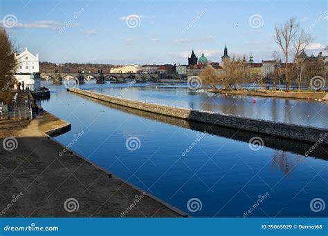 Prague and Its Old Houses, Vltava River and Bridges Stock Image - Image of river, bridge: 39065029