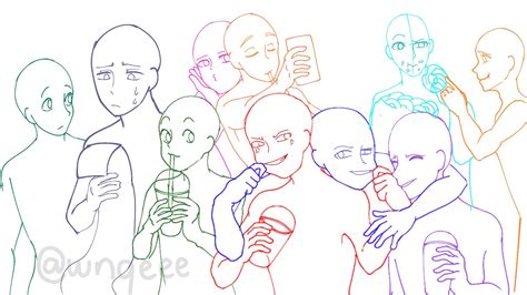 Squad photo 10 people in 2021 | Drawing base, Anime poses reference ...