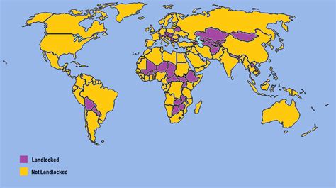 Landlocked countries : r/MapPorn