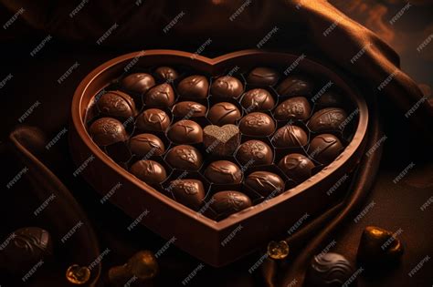 Premium AI Image | A heart - shaped box of chocolates from the company ...