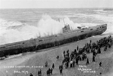 U-118: A World War One Submarine Washed Ashore on the Beach at Hastings, 1919 - Rare Historical ...