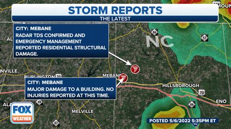 Damage reported as apparent tornado sweeps through North Carolina town ...