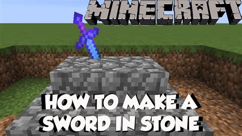 Minecraft Sword in Stone Tutorial: How to Build a Sword in Stone Excalibur - YouTube