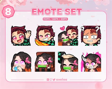 Demon Slayer tanjiro & Nezuko Twitch Emotes 8 Pack | Etsy UK