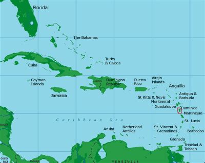 Dominica Map Caribbean