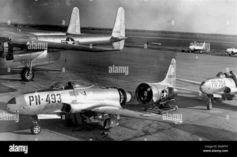 Lockheed P-80 "Shooting Star" 1st FG at March Field, 1947 Stock Photo - Alamy