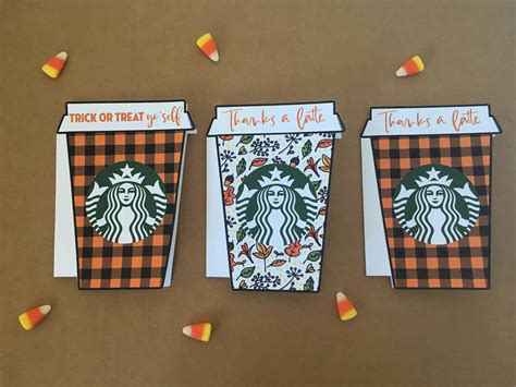 fall trick or treat yo'self starbucks gift card holder free printable - Lovely Planner