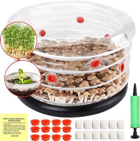 Amazon.com : Mushroom Monotub Kit, Home Inflatable Mushroom Grow Kit Mushroom Fruiting Chamber ...