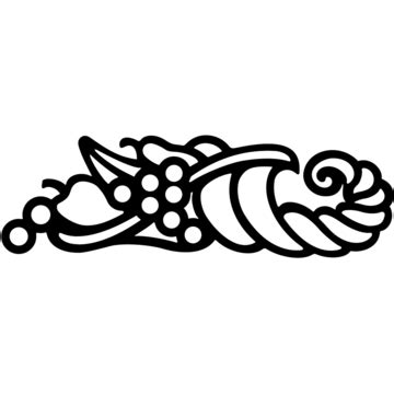 Cornucopia Black And White Clip Art