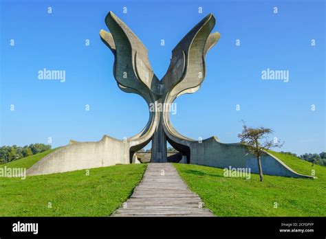 Jasenovac, Croatia - September 5, 2020. Area of museum and monument of holocaust Stock Photo - Alamy