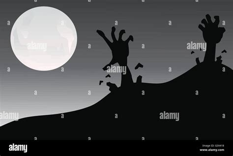 Silhouette of hand zombie halloween Stock Vector Image & Art - Alamy