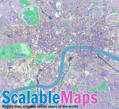 ScalableMaps: Vector map of London (center) (modern city map theme)