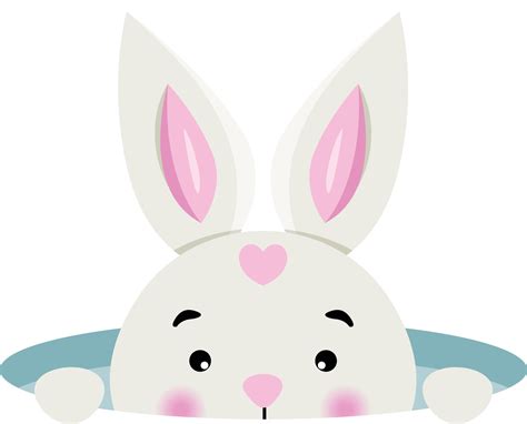 Cute bunny peeking in hole 20918671 Vector Art at Vecteezy