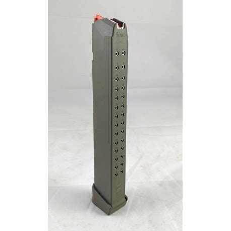 Glock 33 Round OD Green 9mm Magazine for 17, 19, 34, 19x, 26