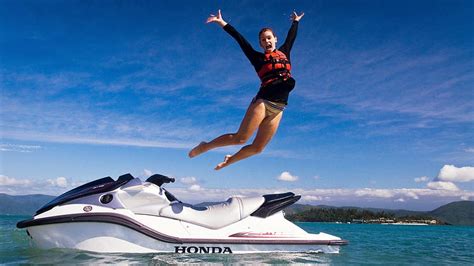 High Definition Of A Woman Jumping Out Of A Jetski, jet ski HD ...