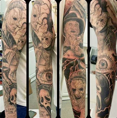 Horror Tattoo Leg Sleeve | Movie tattoos, Horror tattoo, Horror movie ...