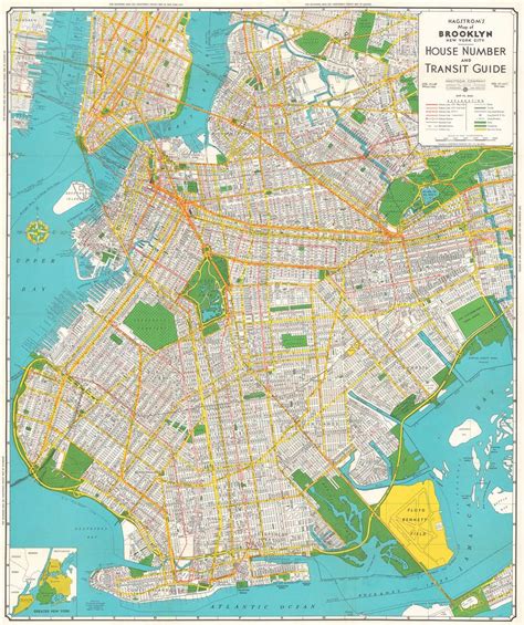 Hagstrom's Map of Brooklyn, New York City House Number and Transit Guide.: Geographicus Rare ...