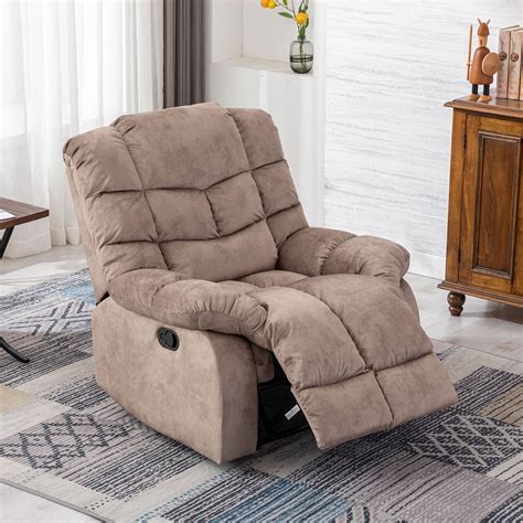 CANMOV Recliner Chair Overstuffed, Manual Single Couch Wall Hugger ...