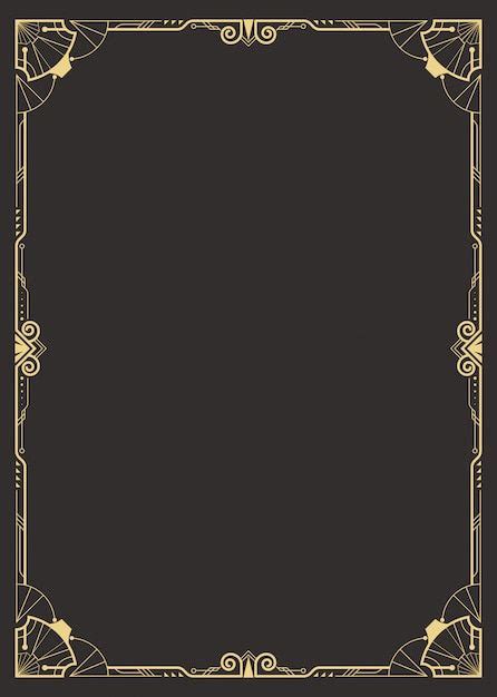 Premium Vector | Art deco border template in 2023 | Art deco borders, Art deco design graphics ...