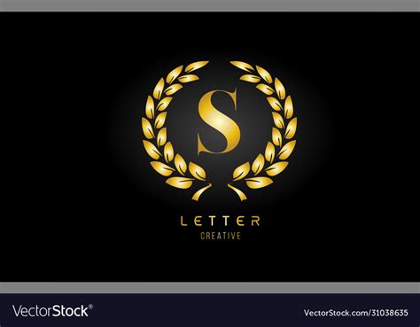 Gold golden s alphabet letter logo icon Royalty Free Vector