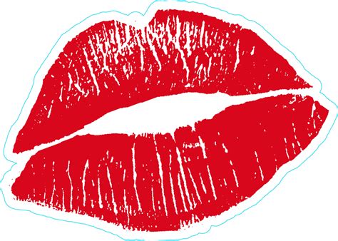 Print Of Red Lips Sticker
