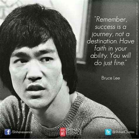 Bruce Lee quote - Remember, success is a journey, not a destina...