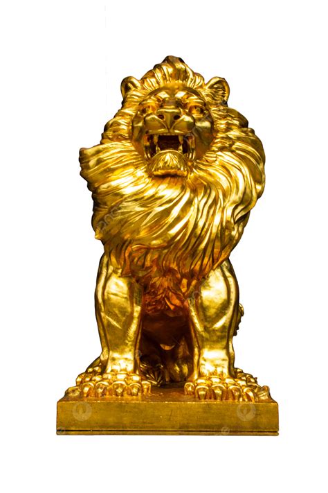 Golden Lion Sculpture, Golden, Lion, Sculpture PNG Transparent Image ...