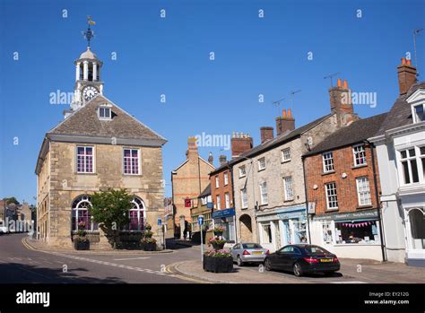 Brackley town hall and high street. Northamptonshire. England Stock ...