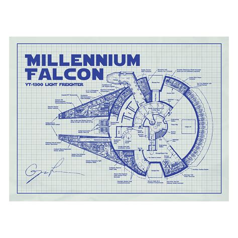 Millennium Falcon // Blueprint (Blue Grid) - Projector Supercenter ...