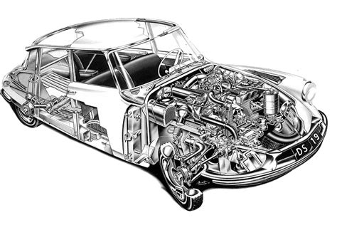 The Car Hobby: Citroen DS Cutaway Drawing