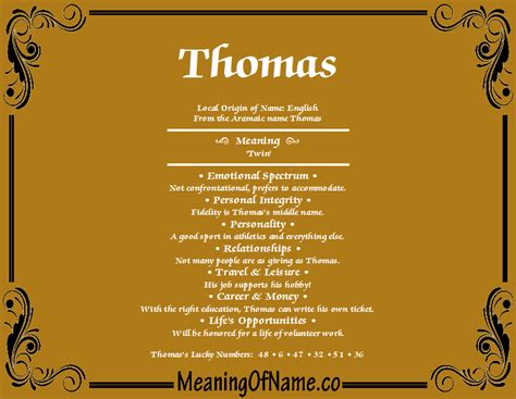 Thomas - Meaning of Name