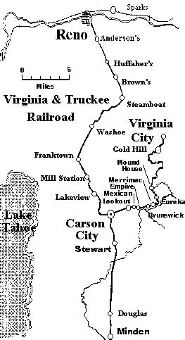 Virginia And Truckee Railroad Map - World Time Zone Map