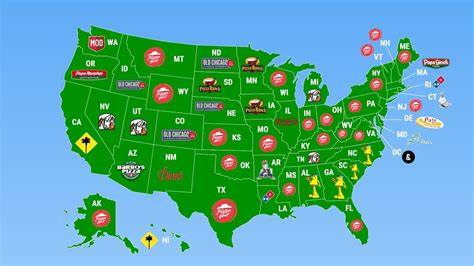 Map Shows The Most Popular Pizza Chains In Every State - YouTube