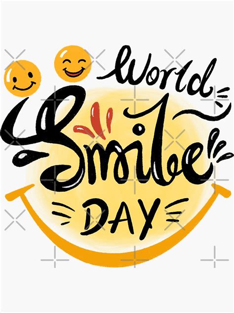 "Happy World Smile Day Smiley World Smile Day" Sticker for Sale by clipartees | Redbubble