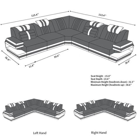 Modern Sectional Fabric Sofa San Antonio L Shape with LED | Modern sofa ...