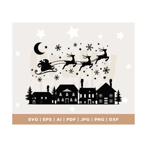 Christmas Scene svg png, Christmas Village Svg file, Christm - Inspire Uplift