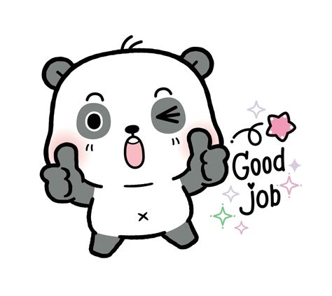 Cute Little Panda Thumbs Up and Winking eye. Good job. flat cartoon ...