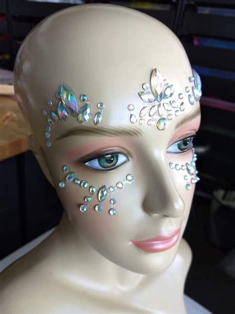 Rhinestone mask eye makeup face jewelry iridescent crystal | Etsy