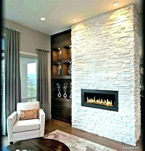 White stacked | Contemporary fireplace, Modern stone fireplace, Fireplace modern design