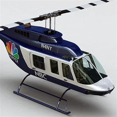 3d bell 206l helicopter interior model