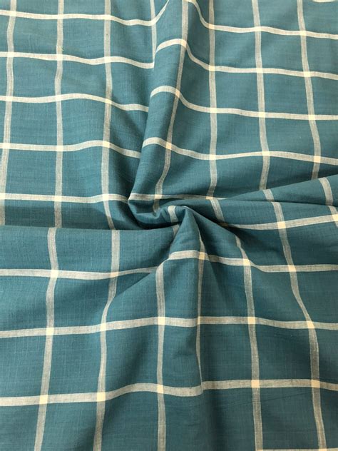 Checkered mercerised cotton fabric – Akrithi