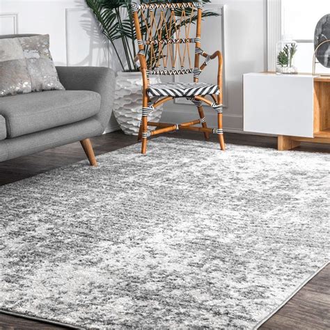 Stacy Contemporary Abstract Area Rug - Granite and Mist Grey