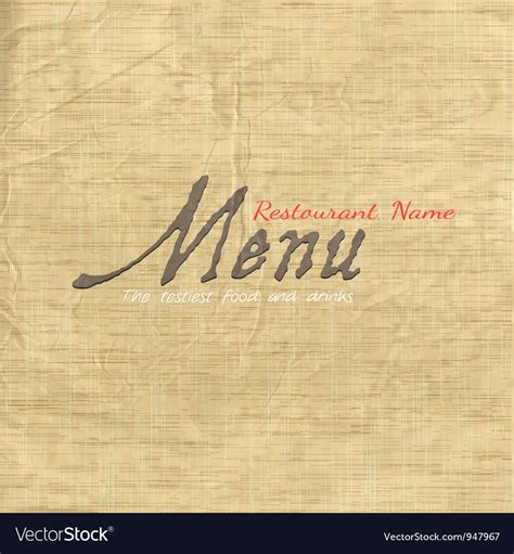 Menu card design on texture old paper Royalty Free Vector