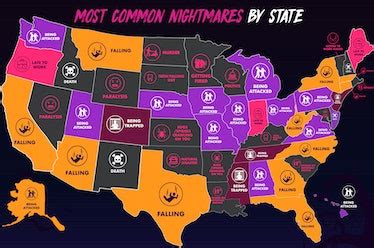 US Map Shows Nightmares by State: Murder, Falling, Personal Attacks